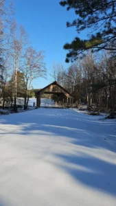 A light dusting of snow provides the perfect winter backdrop.