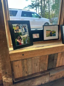 This window frame served as the perfect spot to display photos.