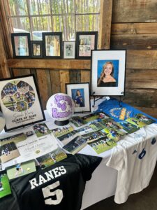 Mementos and photos from her years in high school