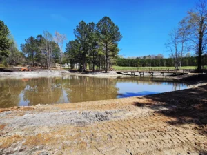 New bridge under construction at Whispering Pines Venue, part of the exciting new additions for weddings and special events.